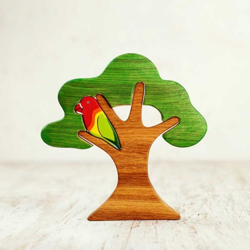 Wooden Tree With a Parrot Wooden Caterpillar Lil Tulips