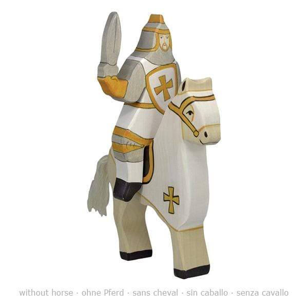 Wooden White Tournament Knight Riding (WITHOUT HORSE) Holztiger Lil Tulips
