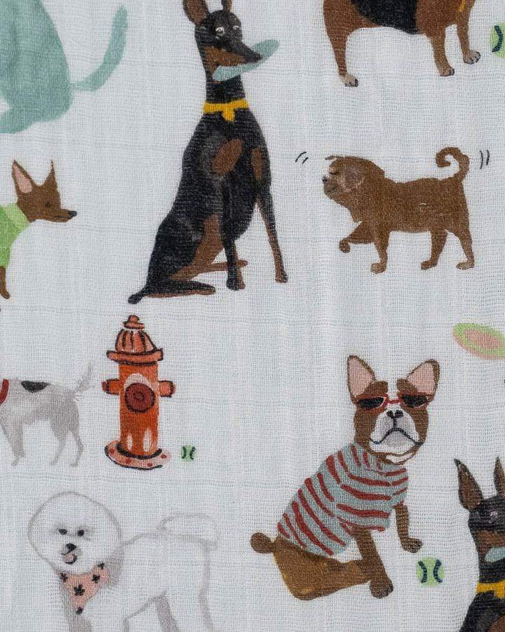 Woof Cotton Muslin Crib Sheet Little Unicorn Lil Tulips