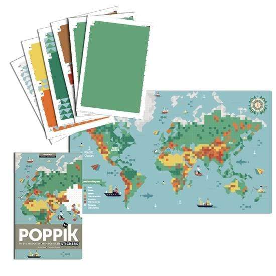 World Map Sticker Poster Poppik Lil Tulips