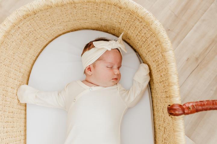 Yuma Knit Headband Bow Copper Pearl Lil Tulips