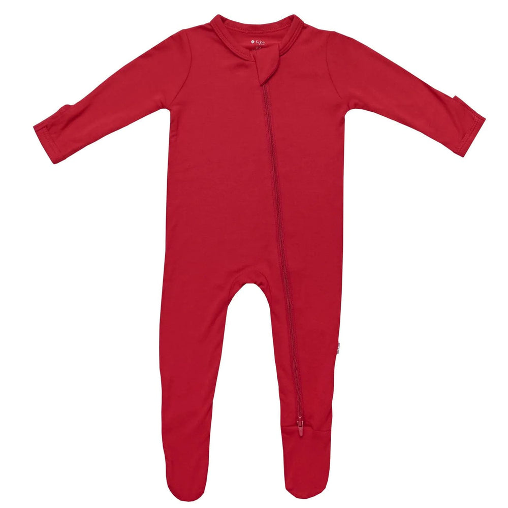 Zippered Footie in Cardinal Kyte Baby Lil Tulips