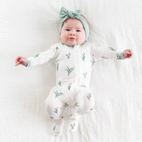 Zippered Footie in Eucalyptus Kyte Baby Lil Tulips