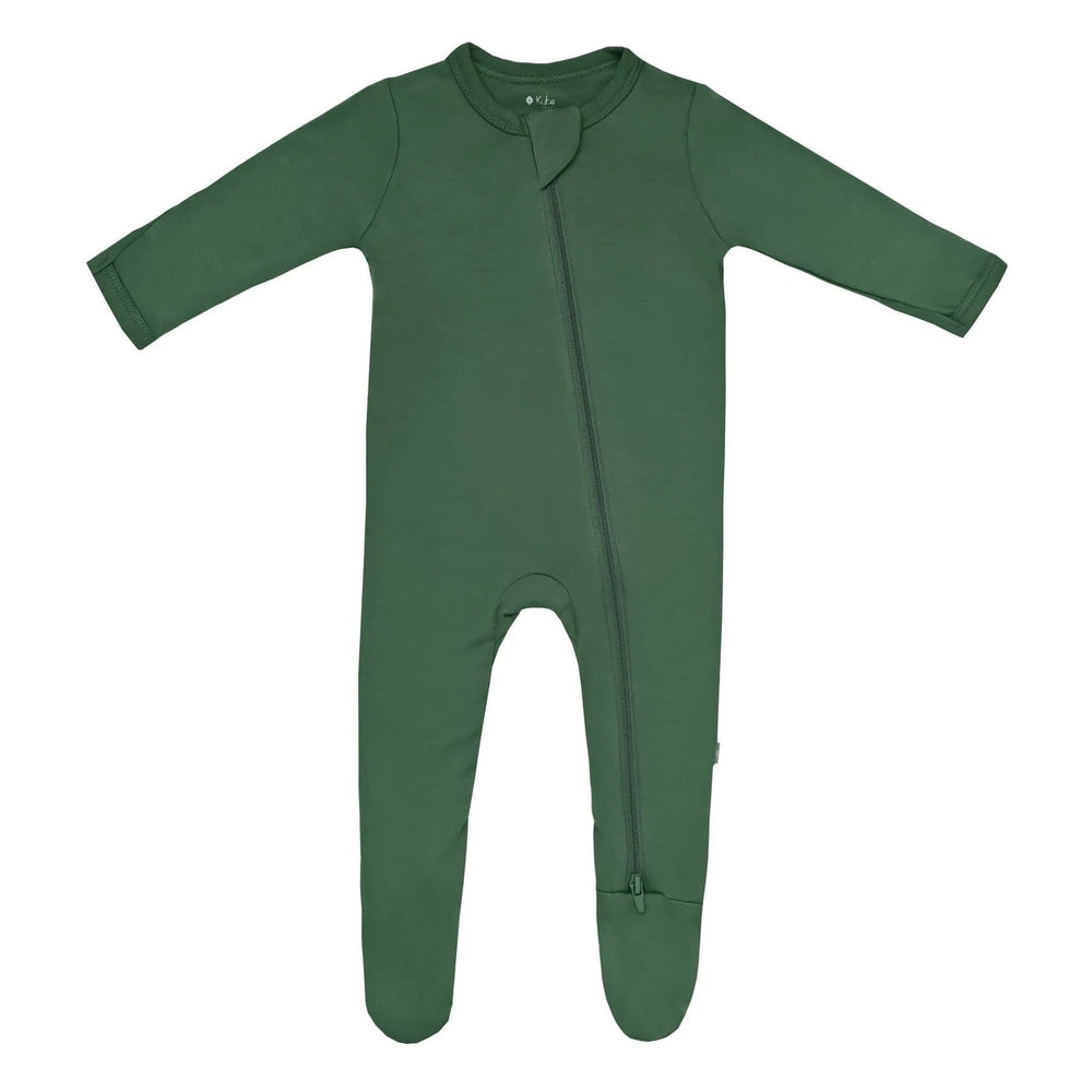 Zippered Footie in Hunter Kyte Baby Lil Tulips