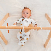 Zippered Footie in Moo Kyte Baby Lil Tulips