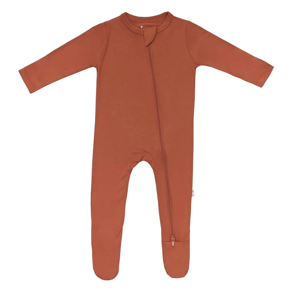 Zippered Footie in Rust Kyte Baby Lil Tulips
