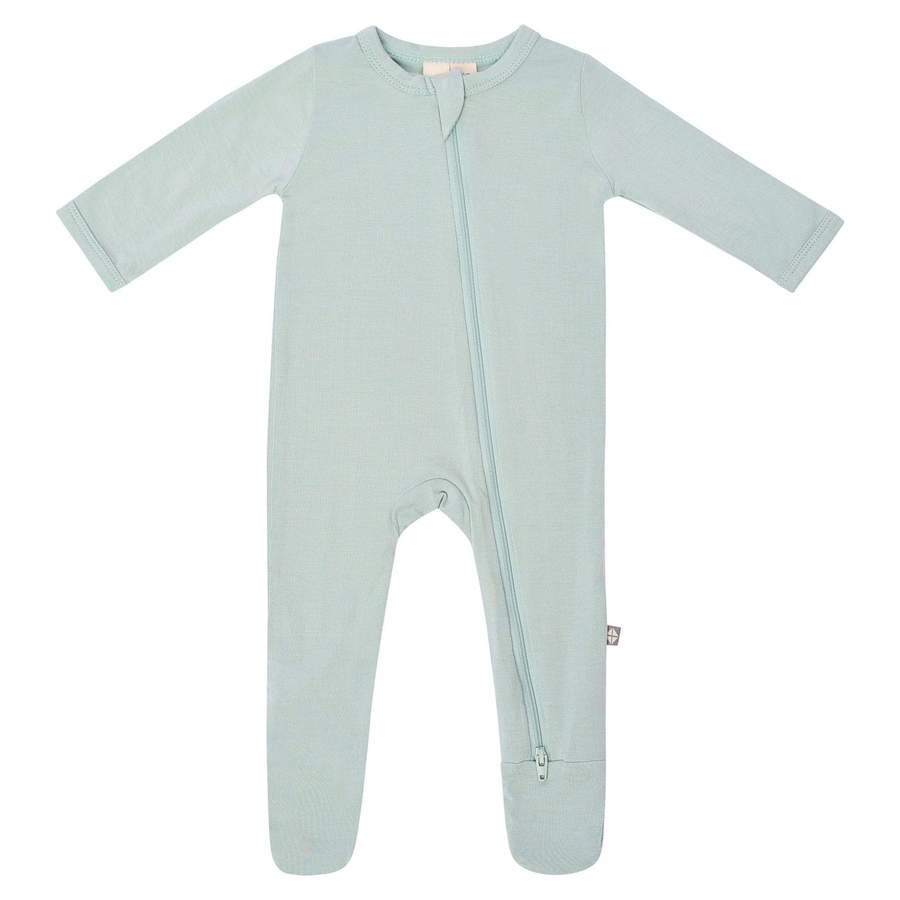 ZIPPERED FOOTIE IN SAGE Kyte Baby Lil Tulips